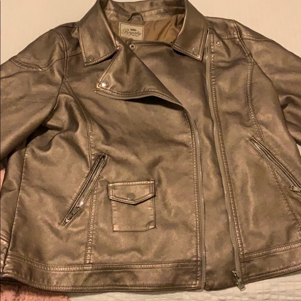 Gold leather jacket